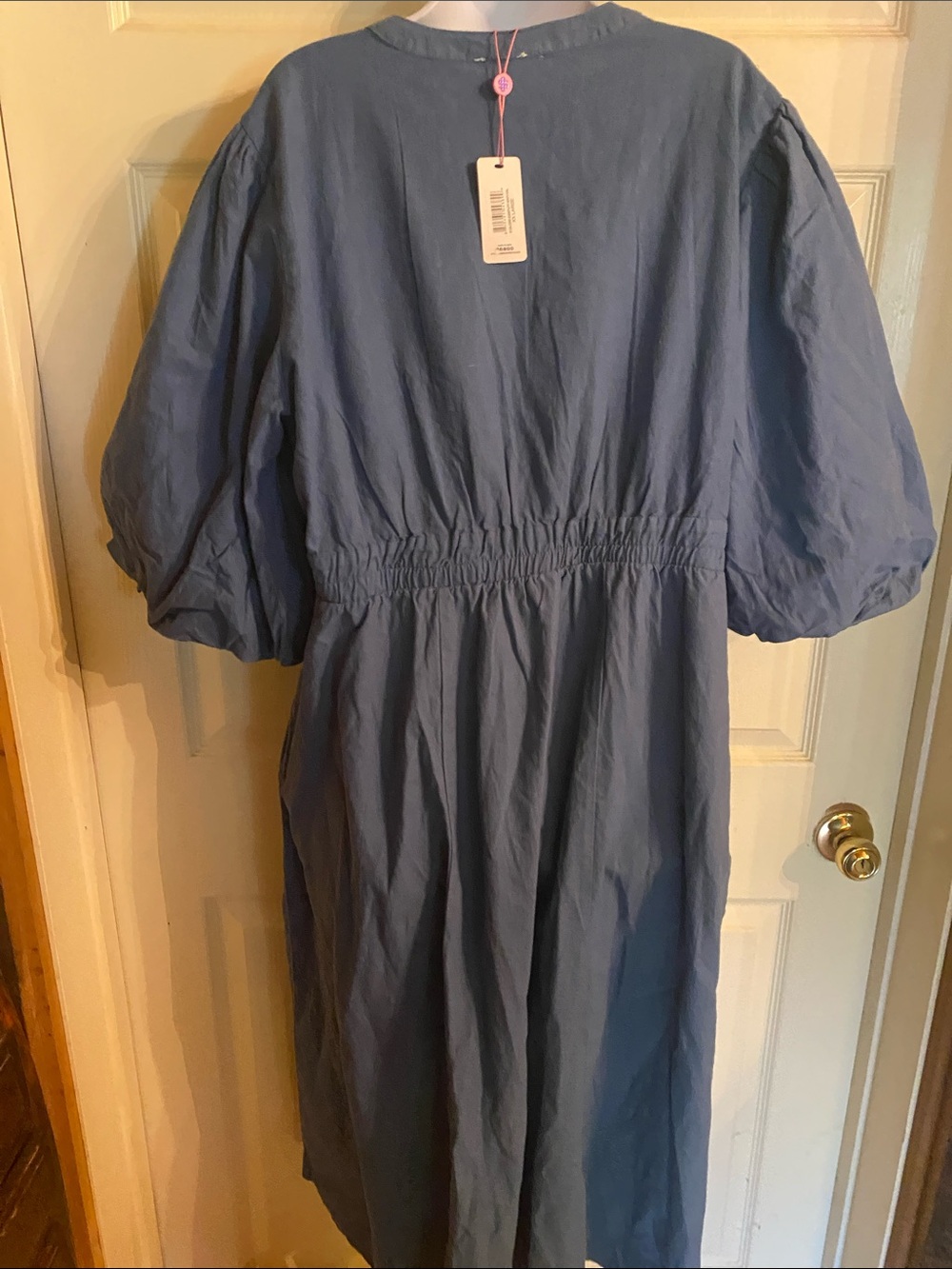 Simply Southern Blue Midi Dress with White Palm Embroidery xxl - Picture 6 of 8